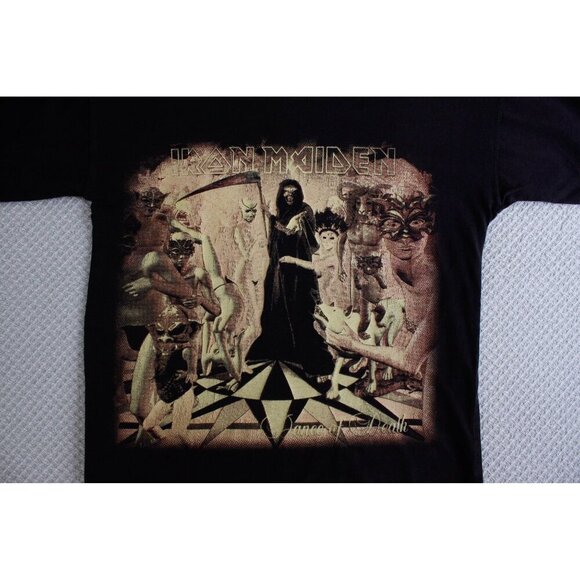 Iron Maiden Dance of Death black Tshirt, early 00's double sided metal band - Picture 5 of 12